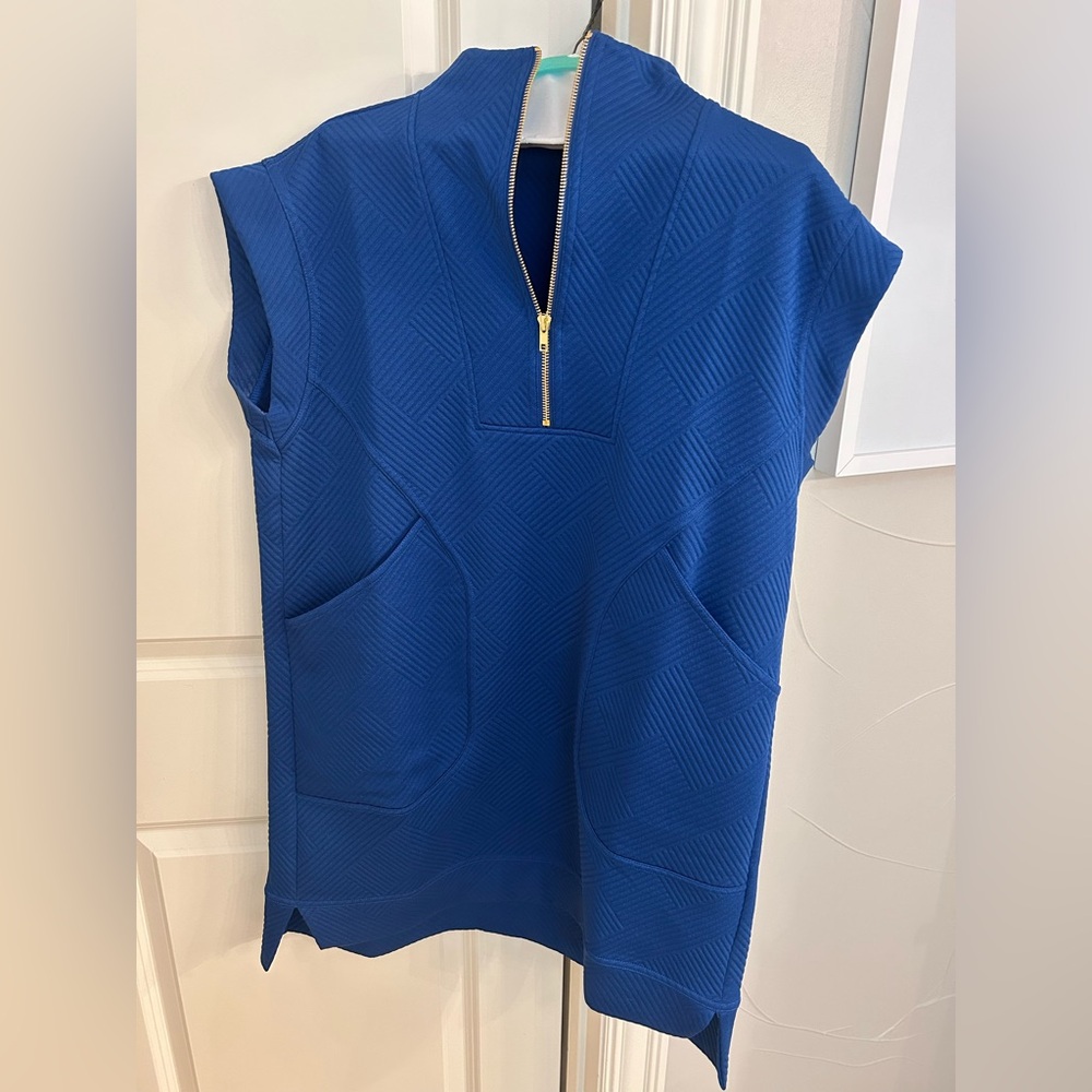 Zenana Outfitters Royal Blue Tunic with Gold Zipper